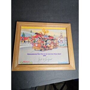 Disneyland Mickey’s Toontown Opening Art Piece Signed By Artist FRAMED